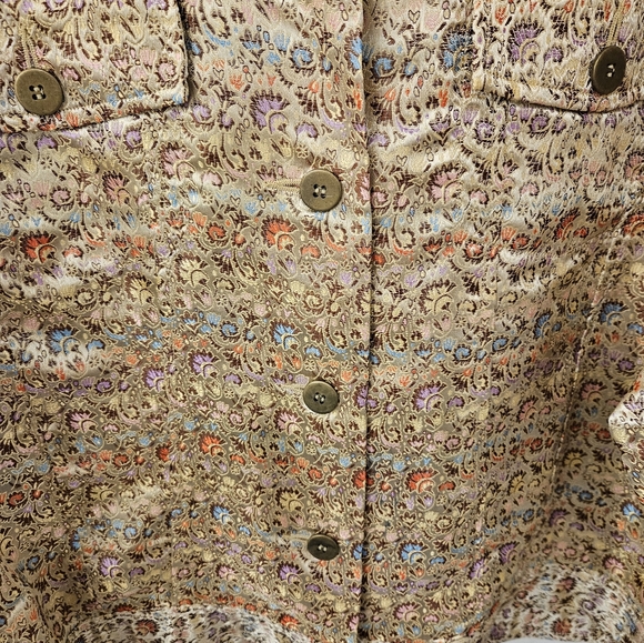 Gold Brocade - Christine Thomson Modern Jean Style Jacket - NWOT - L - Picture 2 of 11